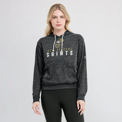 New Orleans Saints Women's Rewind Gym Vintage Lightweight Pullover Hoodie - Black Hoodies
