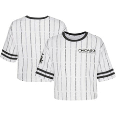 Chicago White Sox Girls Youth Ball Striped T-Shirt - White T-shirts