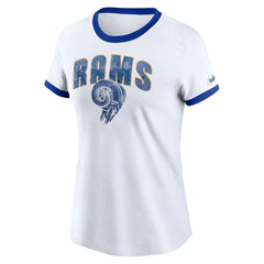 Los Angeles Rams Women's Rewind Ringer T-Shirt - White T-shirts