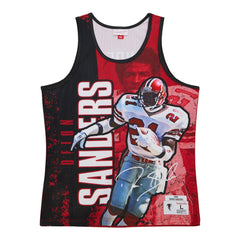 Deion Sanders Atlanta Falcons 1989 Player Burst Tank Top - Red Tops