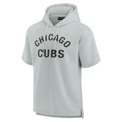 Chicago Cubs Fanatics Unisex Elements Super Soft Fleece Short Sleeve Pullover Hoodie - Gray Hoodies