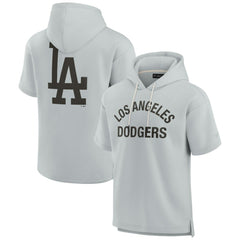 Los Angeles Dodgers Fanatics Unisex Elements Super Soft Fleece Short Sleeve Pullover Hoodie - Gray Hoodies