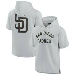 San Diego Padres Fanatics Unisex Elements Super Soft Fleece Short Sleeve Pullover Hoodie - Gray Hoodies