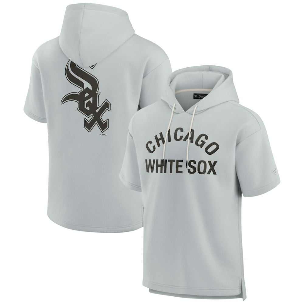 Chicago White Sox Fanatics Unisex Elements Super Soft Fleece Short Sleeve Pullover Hoodie - Gray Hoodies