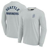 Seattle Mariners Fanatics Unisex Elements Super Soft Long Sleeve T-Shirt - Gray T-shirts