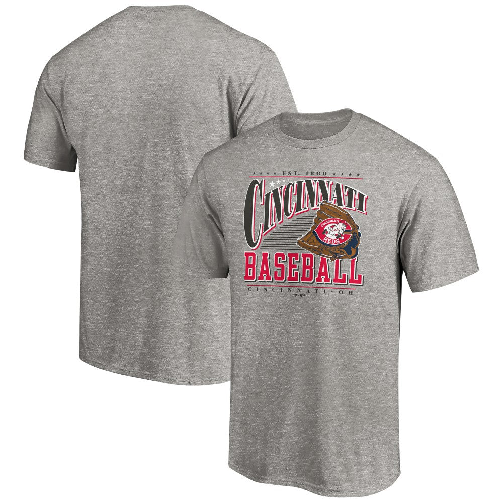 Cincinnati Reds Cooperstown Collection Winning Time T-Shirt - Heather Gray T-shirts