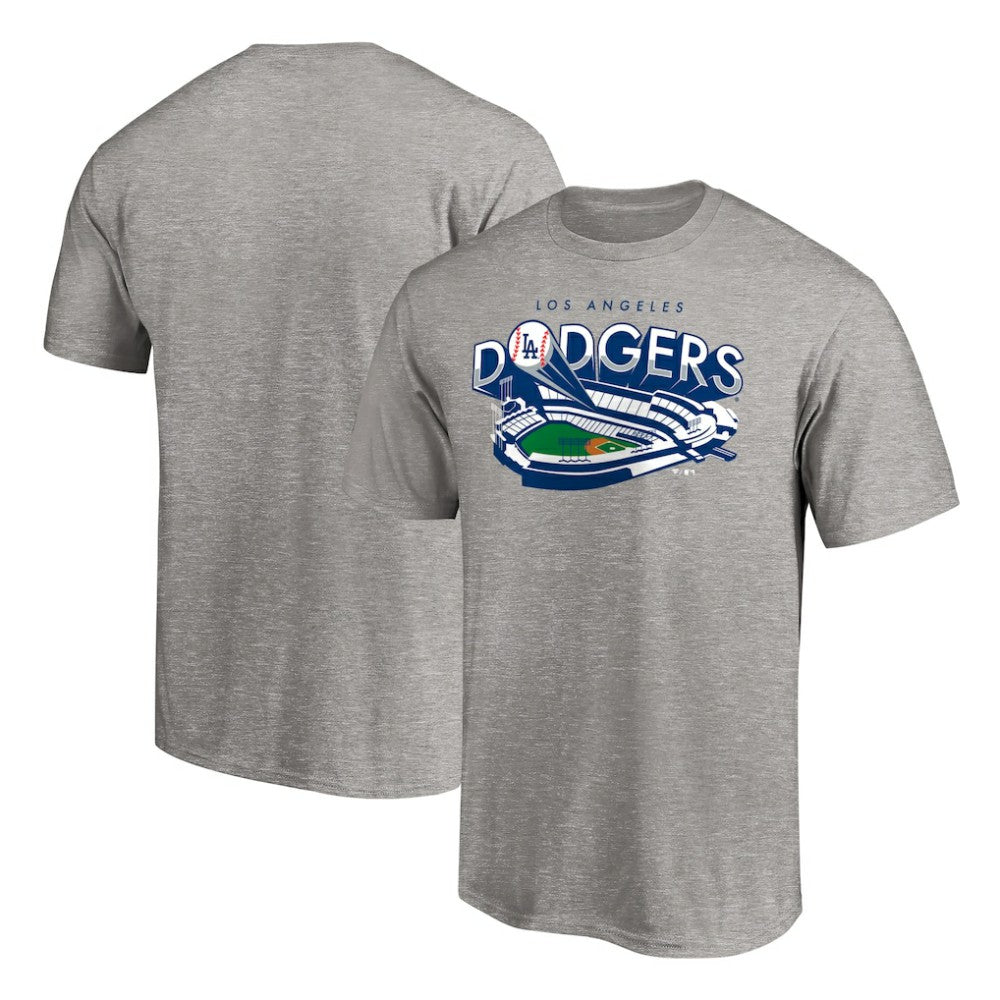 Los Angeles Dodgers Team Heater T-Shirt - Heather Gray T-shirts