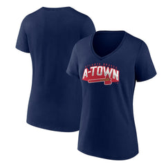 Atlanta Braves Women's Paint the Black V-Neck T-Shirt - Navy T-shirts