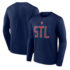 St. Louis Cardinals Paint the Black Long Sleeve T-Shirt - Navy T-shirts