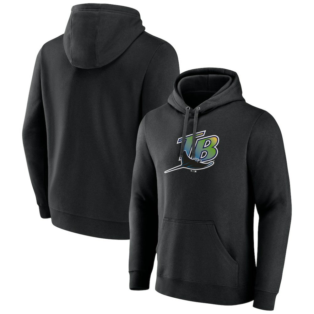 Tampa Bay Rays Cooperstown Collection Pullover Hoodie - Black Hoodies