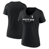Chicago White Sox Women's Back In Business V-Neck T-Shirt - Black T-shirts