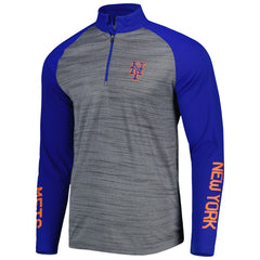 New York Mets Levelwear Vandal Raglan Quarter-Zip Top - Heather Gray Tops
