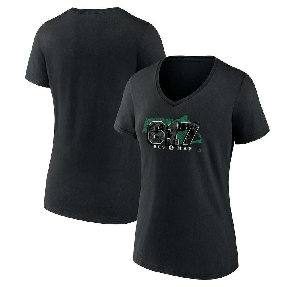 Boston Celtics Women's Core Hometown Launch V-Neck T-Shirt Black outlet