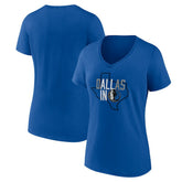 Dallas Mavericks Women's Core Hometown Launch V-Neck T-Shirt Blue outlet