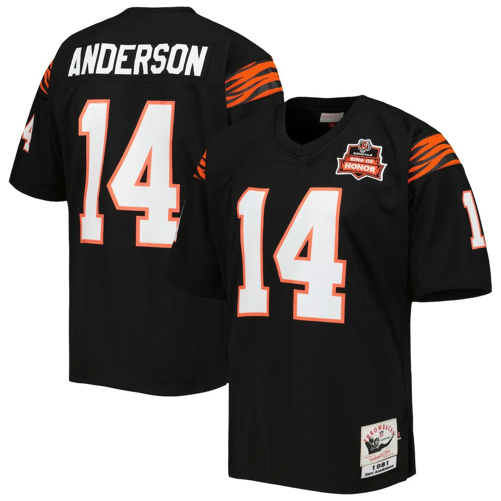 Ken Anderson Cincinnati Bengals 1981 Authentic Throwback Retired Player Jersey - Black Jerseys