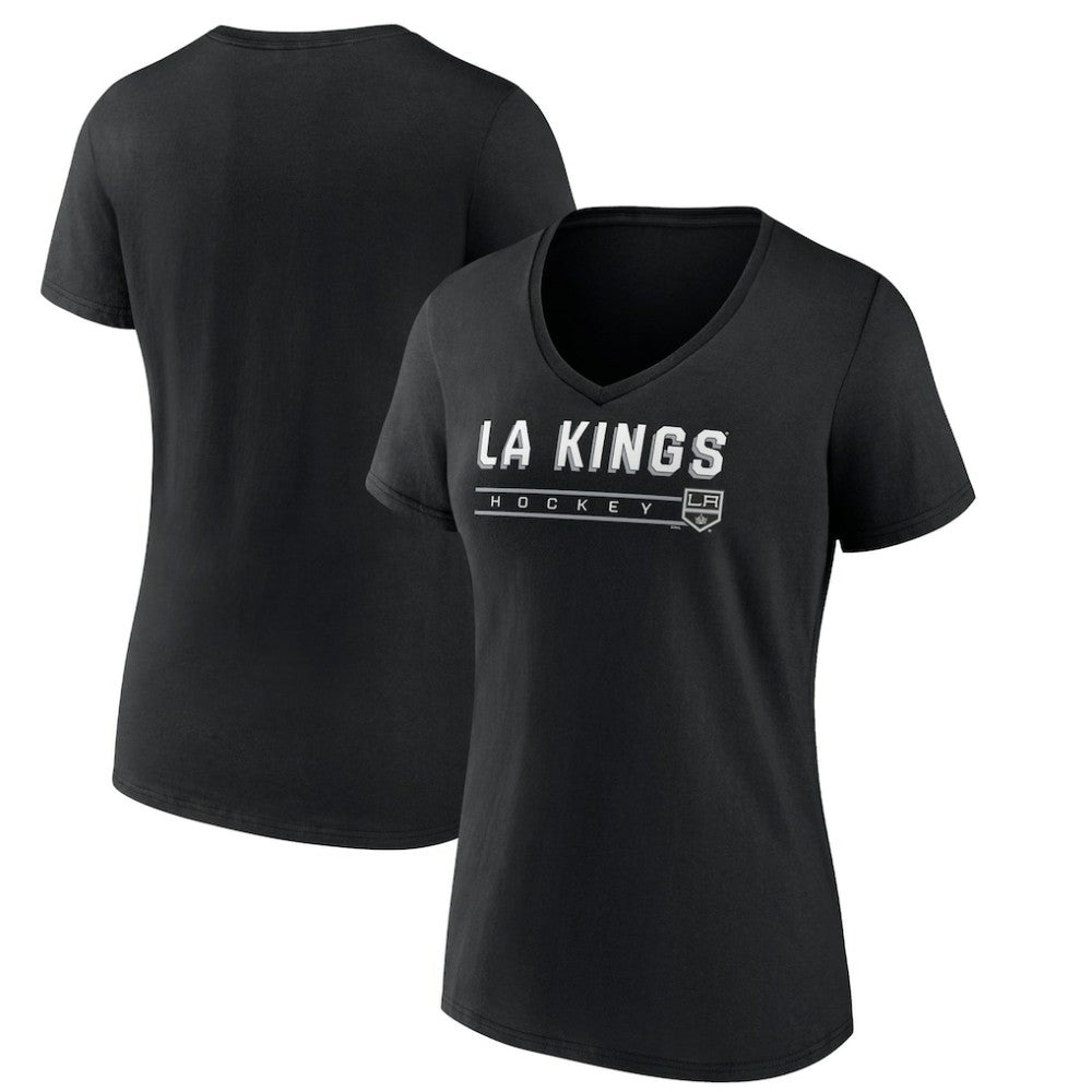 Los Angeles Kings Women's Primary Play V-Neck T-Shirt - Black | US 5060086