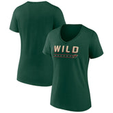 Minnesota Wild Women's Primary Play V-Neck T-Shirt - Green | US 5060088