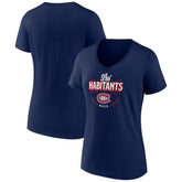 Montreal Canadiens Women's Active Edge V-Neck T-Shirt - Navy | US 5060090