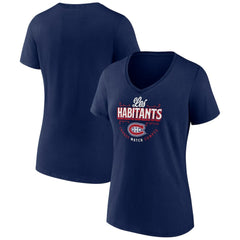 Montreal Canadiens Women's Active Edge V-Neck T-Shirt - Navy | US 5060090