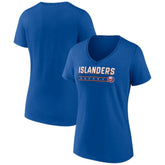 New York Islanders Women's Primary Play V-Neck T-Shirt - Royal | US 5060100