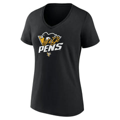 Pittsburgh Penguins Women's Active Edge V-Neck T-Shirt - Black | US 5060111
