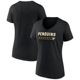 Pittsburgh Penguins Women's Primary Play V-Neck T-Shirt - Black | US 5060112