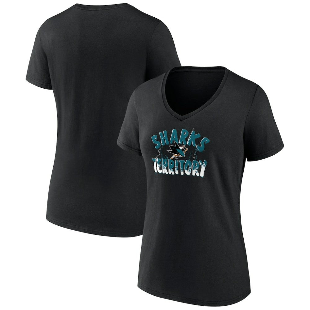 San Jose Sharks Women's Active Edge V-Neck T-Shirt - Black | US 5060114