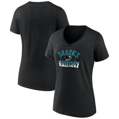 San Jose Sharks Women's Active Edge V-Neck T-Shirt - Black | US 5060114