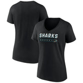 San Jose Sharks Women's Primary Play V-Neck T-Shirt - Black | US 5060115