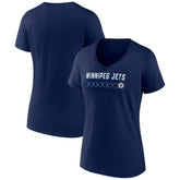 Winnipeg Jets Women's Primary Play V-Neck T-Shirt - Navy | US 5060133