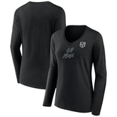 Los Angeles Kings Women's Forge Long Sleeve V-Neck T-Shirt - Black | US 5060147