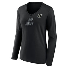 Los Angeles Kings Women's Forge Long Sleeve V-Neck T-Shirt - Black | US 5060147