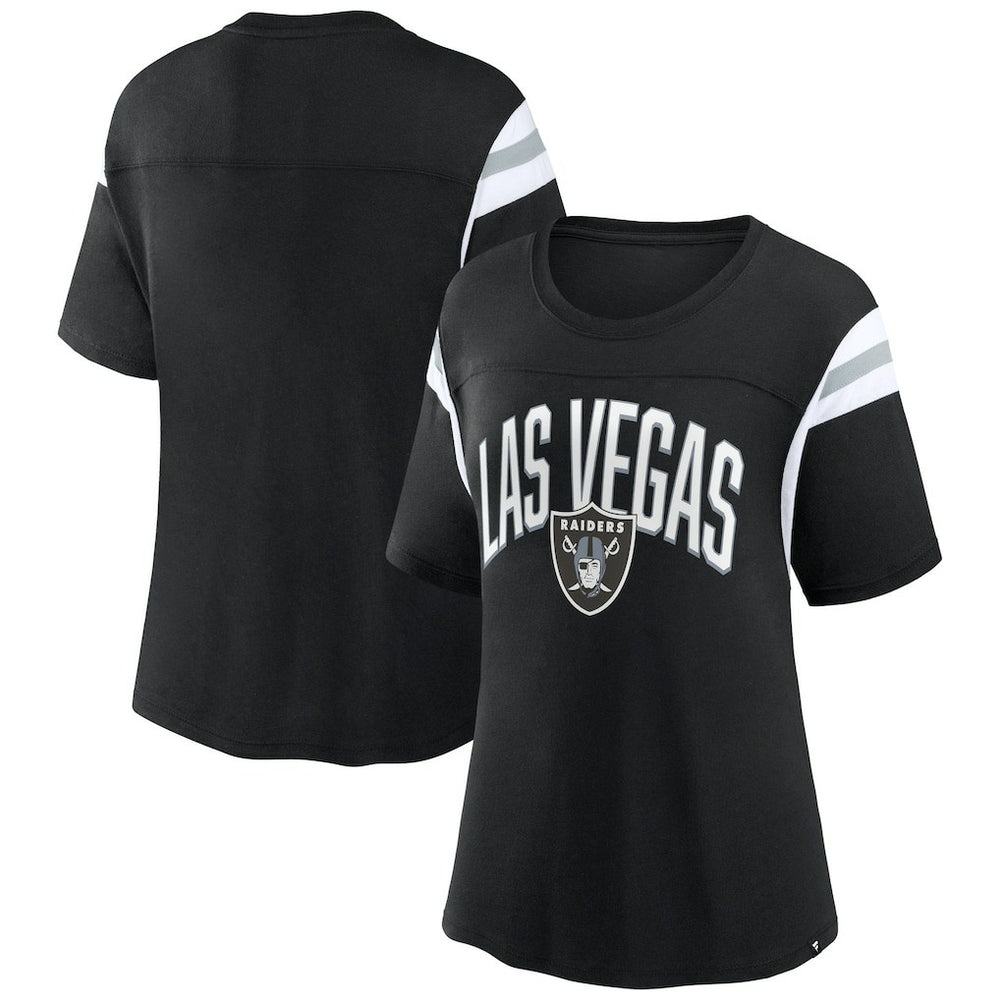 Las Vegas Raiders Women's Earned Stripes T-Shirt - Black T-shirts
