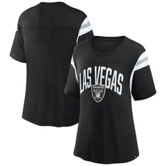 Las Vegas Raiders Women's Earned Stripes T-Shirt - Black T-shirts