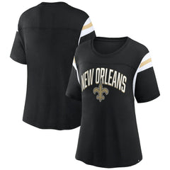 New Orleans Saints Women's Earned Stripes T-Shirt - Black T-shirts