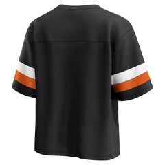 Cincinnati Bengals Women's Established Jersey Cropped V-Neck T-Shirt - Black T-shirts