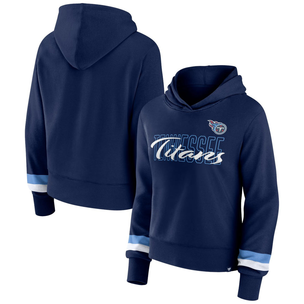Tennessee Titans Women's Over Under Pullover Hoodie - Navy Hoodies