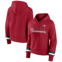 Tampa Bay Buccaneers Women's Over Under Pullover Hoodie - Red Hoodies