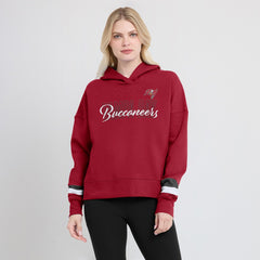 Tampa Bay Buccaneers Women's Over Under Pullover Hoodie - Red Hoodies