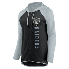 Las Vegas Raiders Women's Forever Fan Full-Zip Hoodie - Black/Silver Hoodies