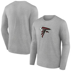Atlanta Falcons Primary Team Logo Long Sleeve T-Shirt - Heather Gray T-shirts