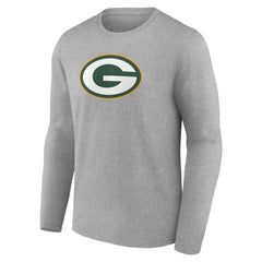 Green Bay Packers Primary Team Logo Long Sleeve T-Shirt - Heather Gray T-shirts