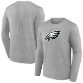 Philadelphia Eagles Primary Team Logo Long Sleeve T-Shirt - Heather Gray T-shirts