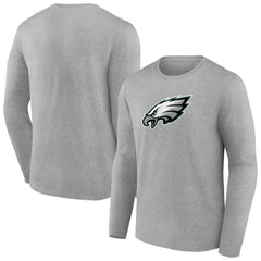 Philadelphia Eagles Primary Team Logo Long Sleeve T-Shirt - Heather Gray T-shirts