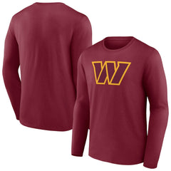 Washington Commanders Primary Team Logo Long Sleeve T-Shirt - Burgundy T-shirts