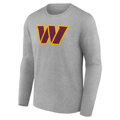 Washington Commanders Primary Team Logo Long Sleeve T-Shirt - Heather Gray T-shirts