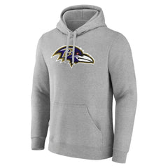 Baltimore Ravens Primary Team Logo Fitted Pullover Hoodie - Heather Gray Hoodies