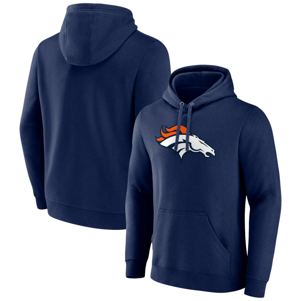 Denver Broncos Primary Team Logo Fitted Pullover Hoodie - Navy Hoodies
