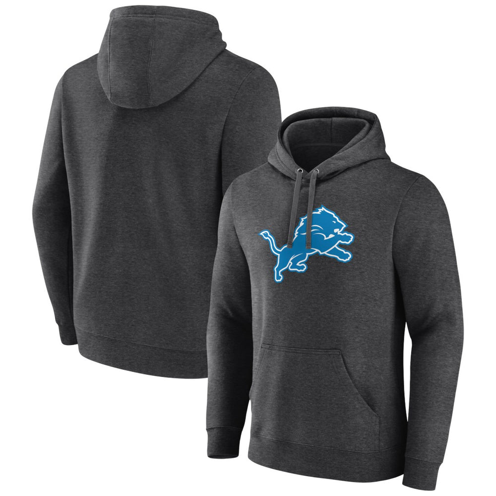 Detroit Lions Primary Team Logo Fitted Pullover Hoodie - Charcoal Hoodies