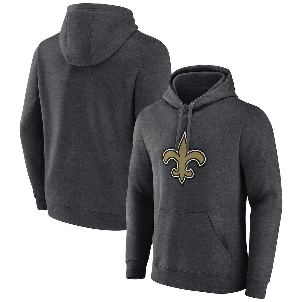 New Orleans Saints Primary Team Logo Fitted Pullover Hoodie - Charcoal Hoodies